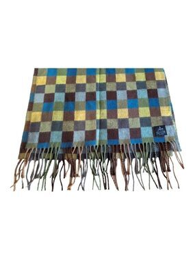 V. Fraas Germany Unisex Checked Neutral Scarf Approx. 16" X 70" EUC